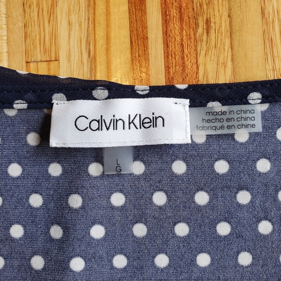 Calvin Klein Navy Polka Dot Tank - Picture 2 of 8
